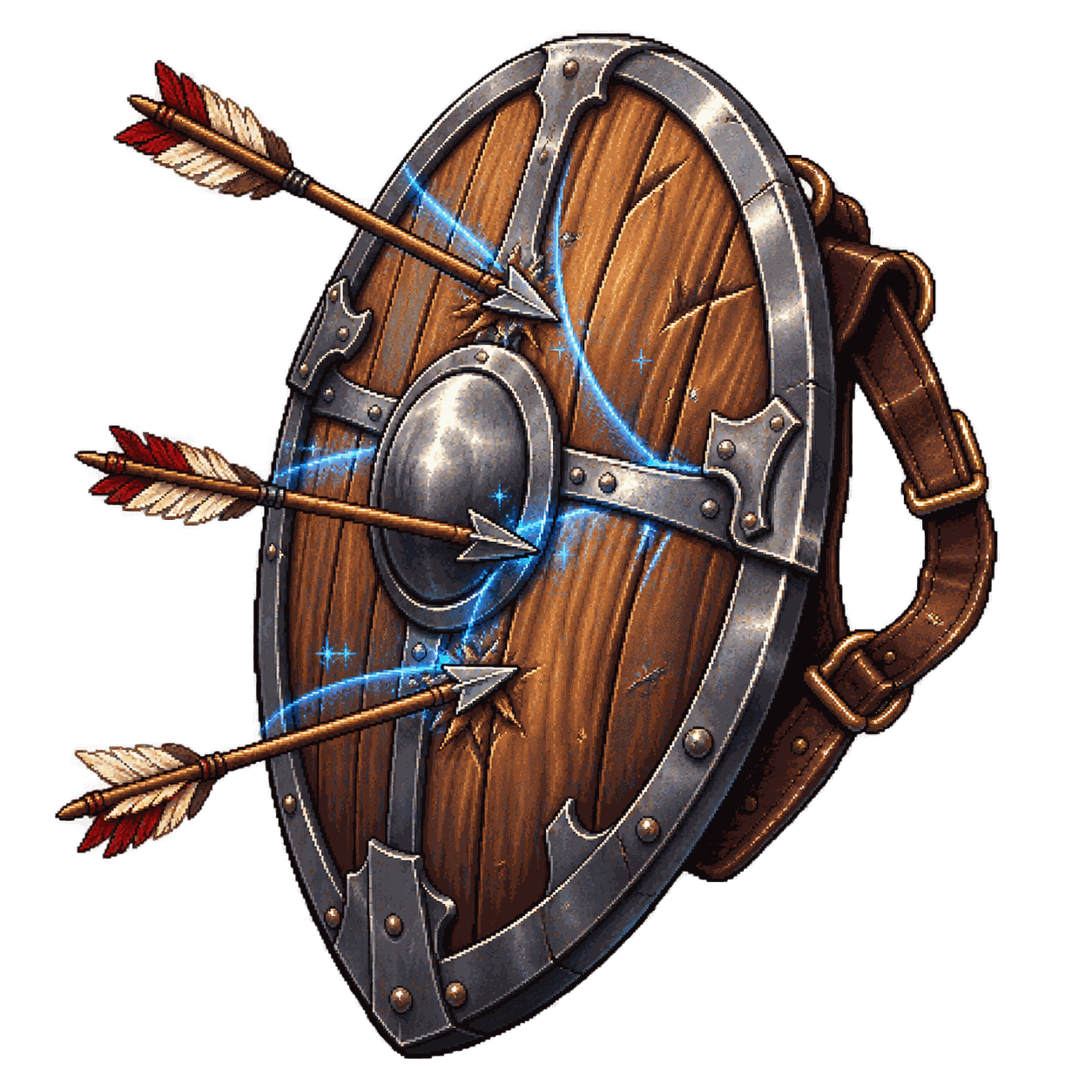 Static high-resolution pixel-art illustration of Arrow-Catching Shield.