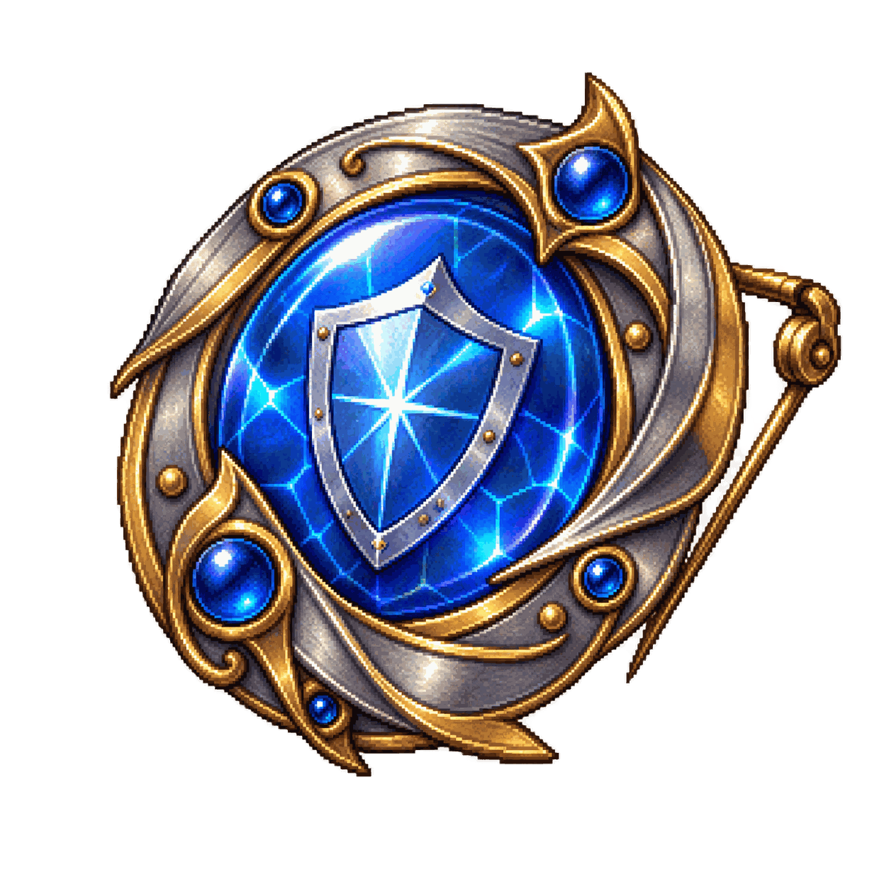 Static high-resolution pixel-art illustration of Brooch of Shielding.