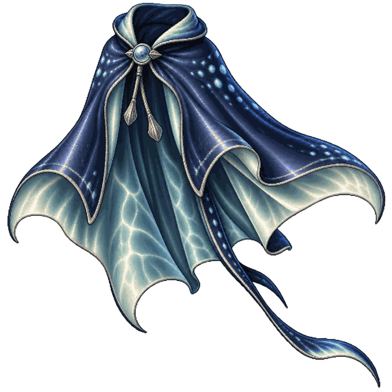 Static high-resolution pixel-art illustration of Cloak of the Manta Ray.