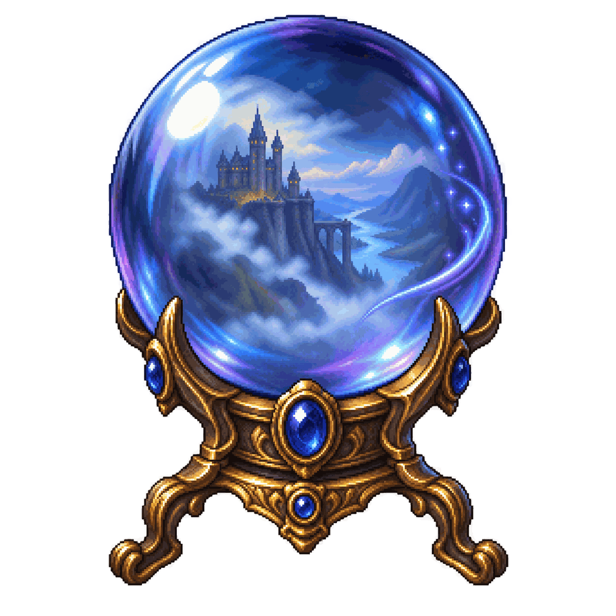 Static high-resolution pixel-art illustration of Crystal Ball.