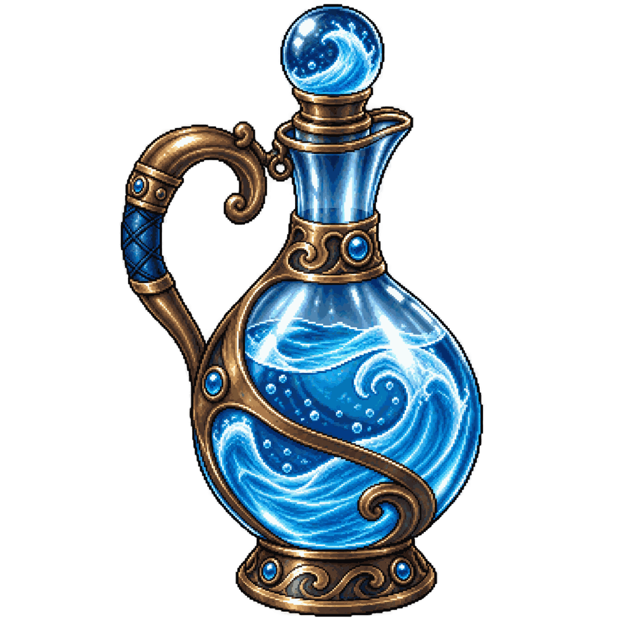 Static high-resolution pixel-art illustration of Decanter of Endless Water.