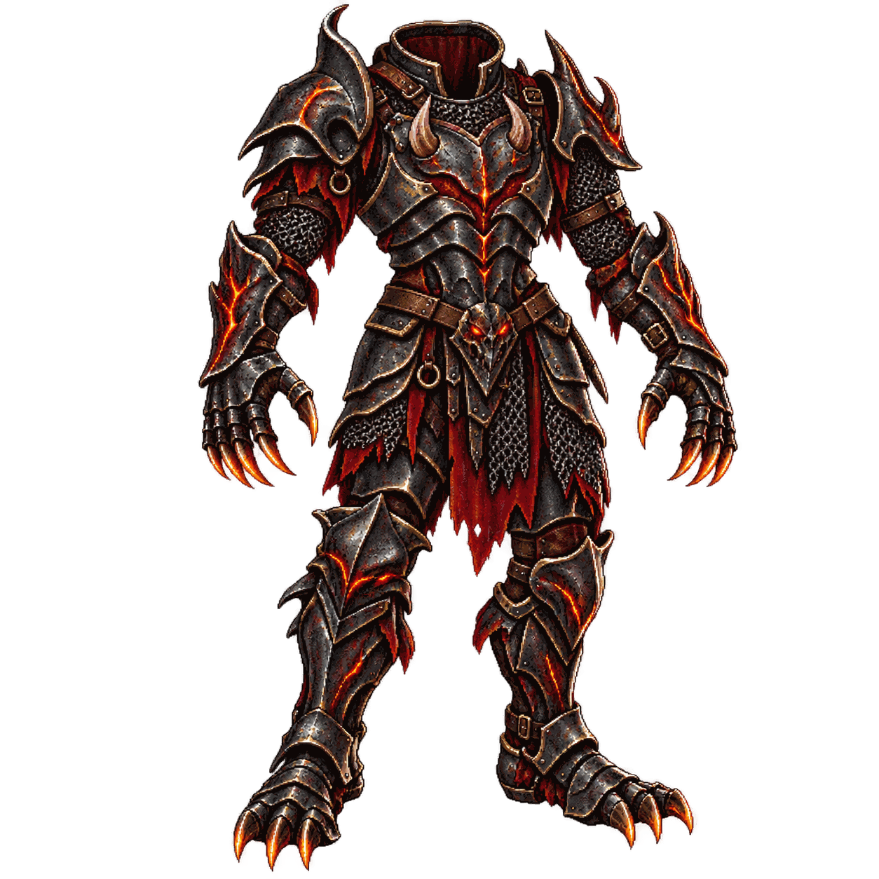 Static high-resolution pixel-art illustration of Demon Armor.