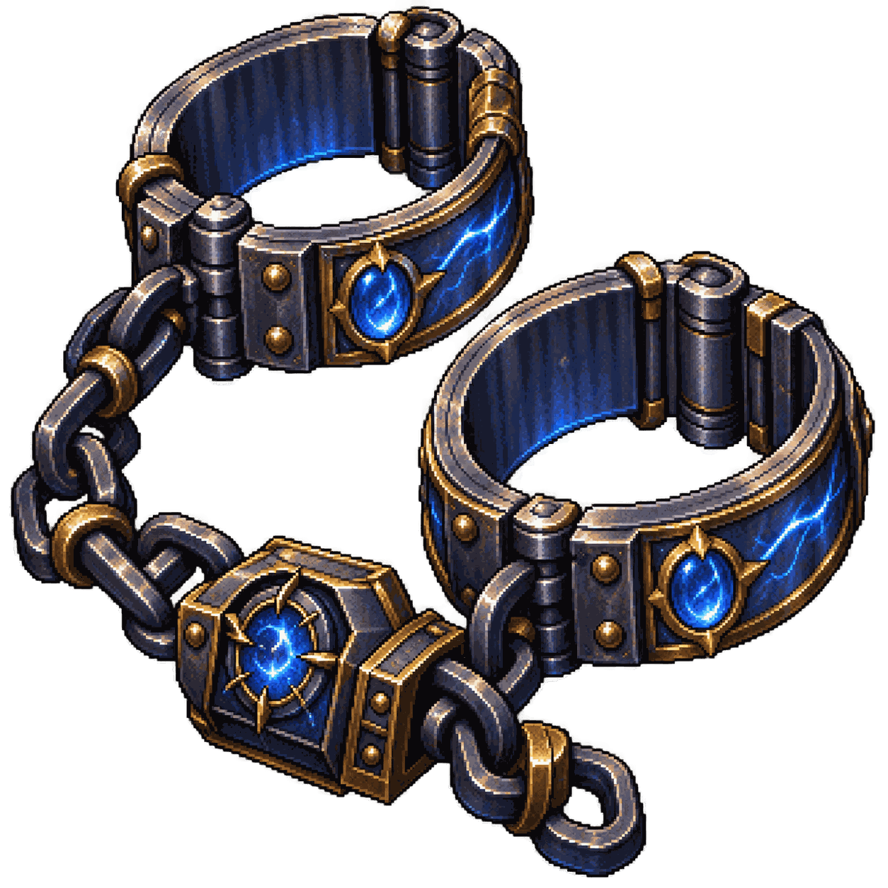 Static high-resolution pixel-art illustration of Dimensional Shackles.
