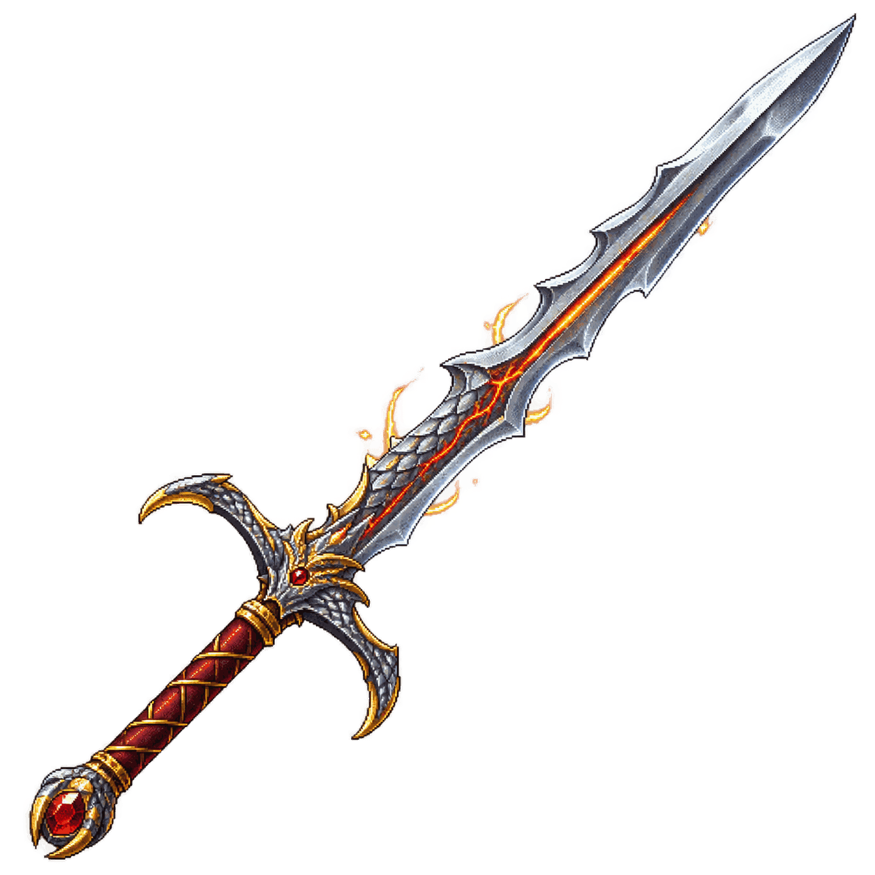 Static high-resolution pixel-art illustration of Dragon Slayer.