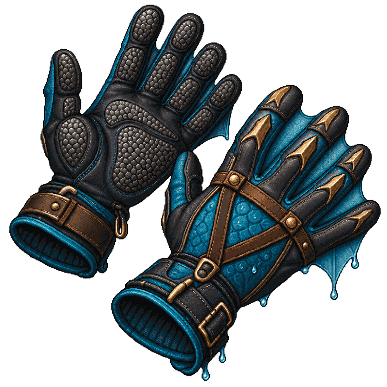 Static high-resolution pixel-art illustration of Gloves of Swimming and Climbing.