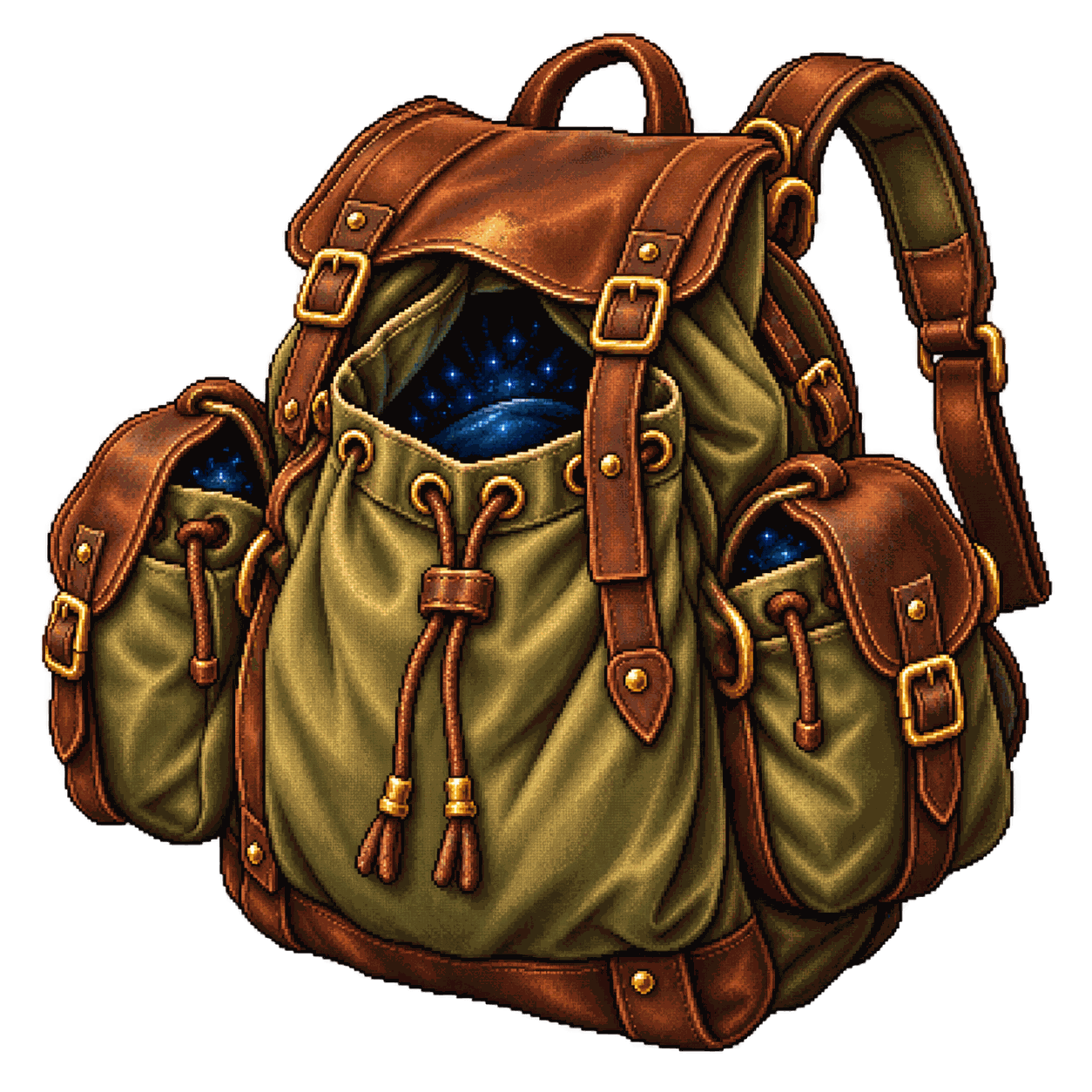Static high-resolution pixel-art illustration of Handy Haversack.