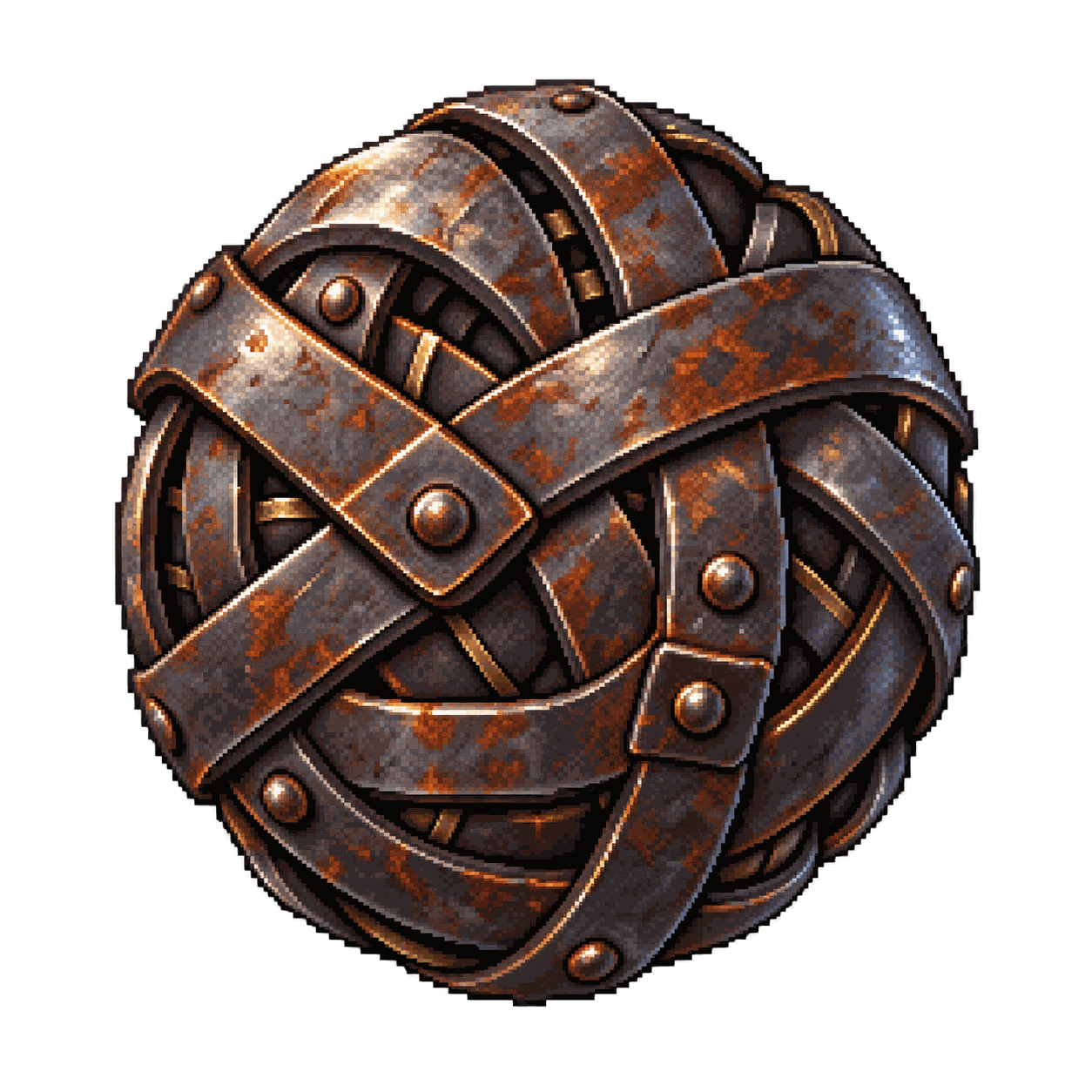 Static high-resolution pixel-art illustration of Iron Bands.