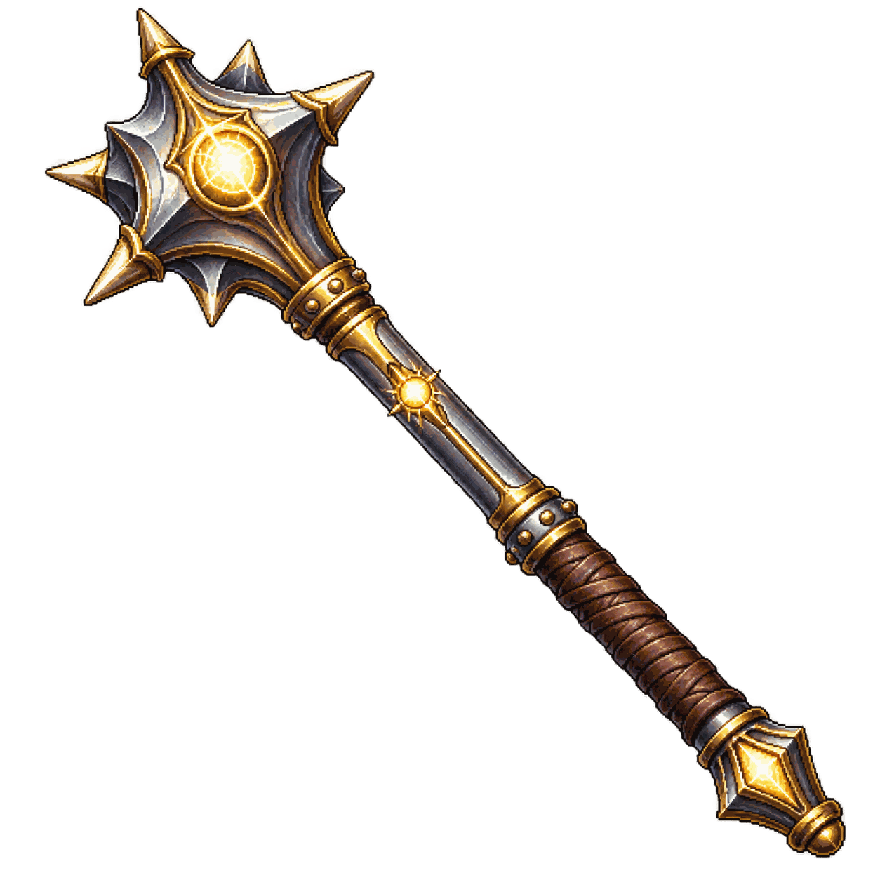 Static high-resolution pixel-art illustration of Mace of Disruption.