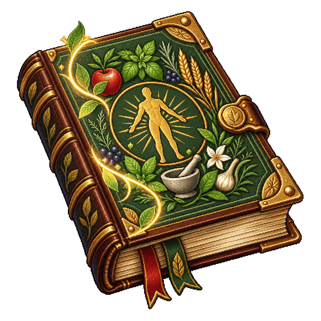 Static high-resolution pixel-art illustration of Manual of Bodily Health.