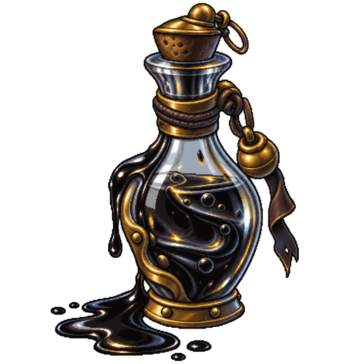 Static high-resolution pixel-art illustration of Oil of Slipperiness.