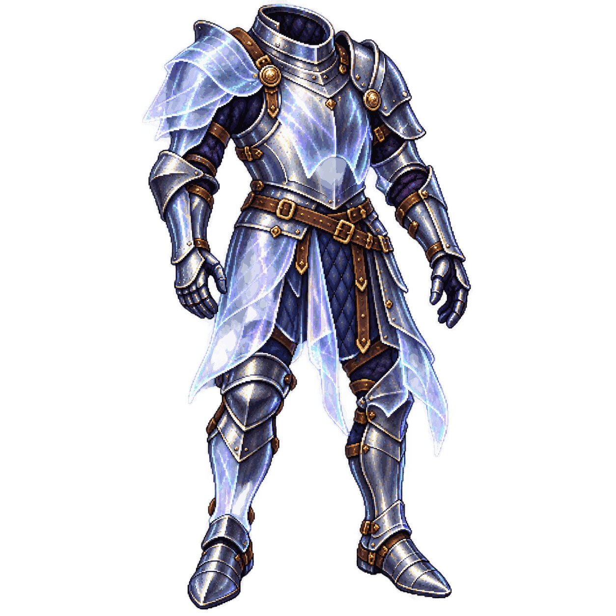 Static high-resolution pixel-art illustration of Plate Armor of Etherealness.