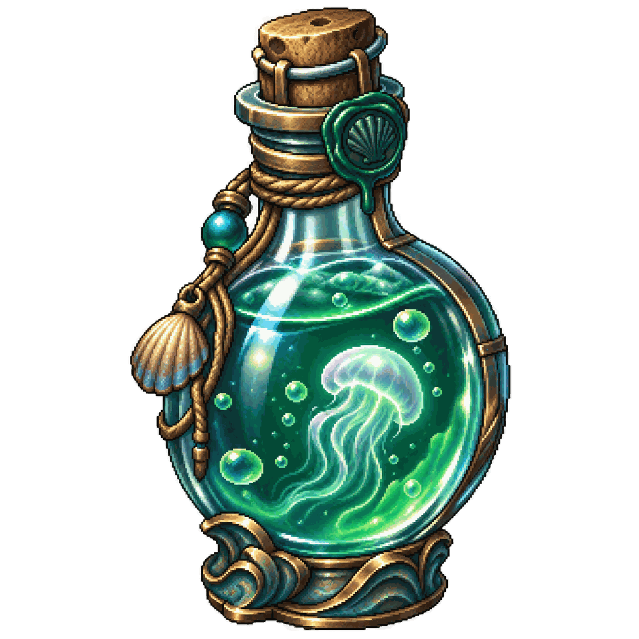 Static high-resolution pixel-art illustration of Potion of Water Breathing.