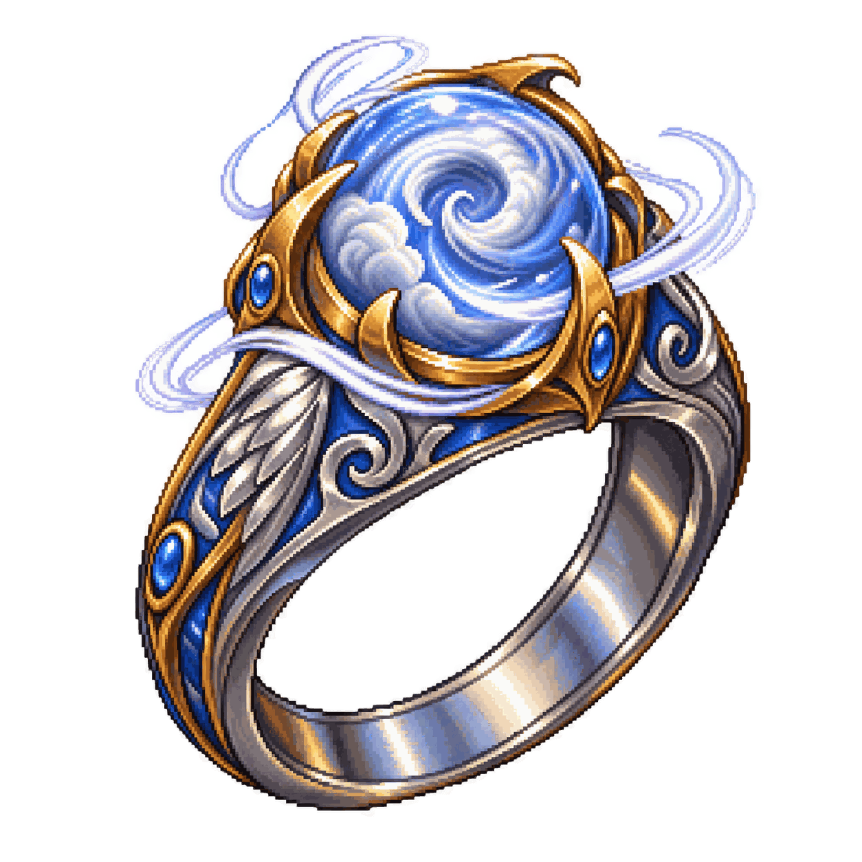 Static high-resolution pixel-art illustration of Ring of Elemental Command.