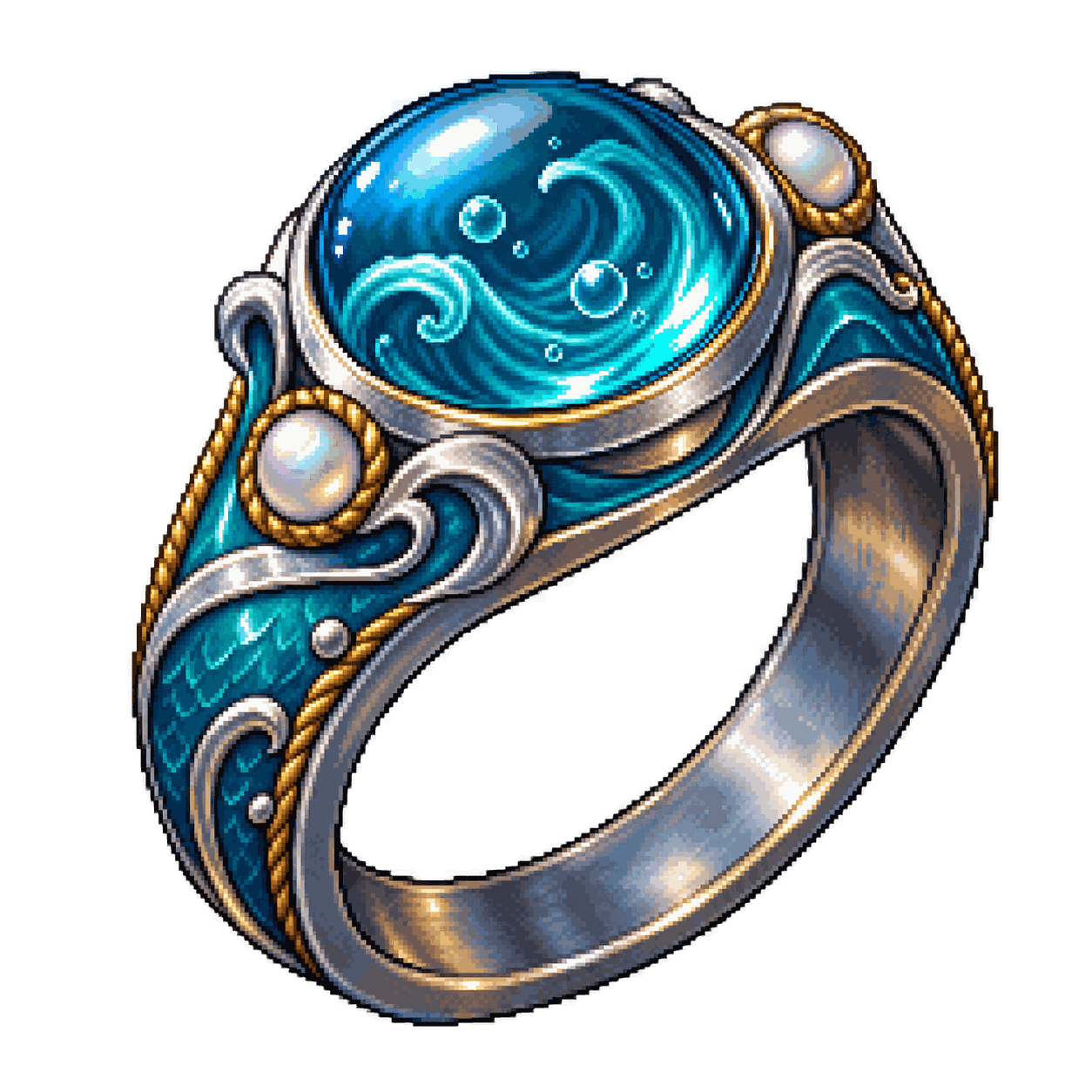 Static high-resolution pixel-art illustration of Ring of Swimming.