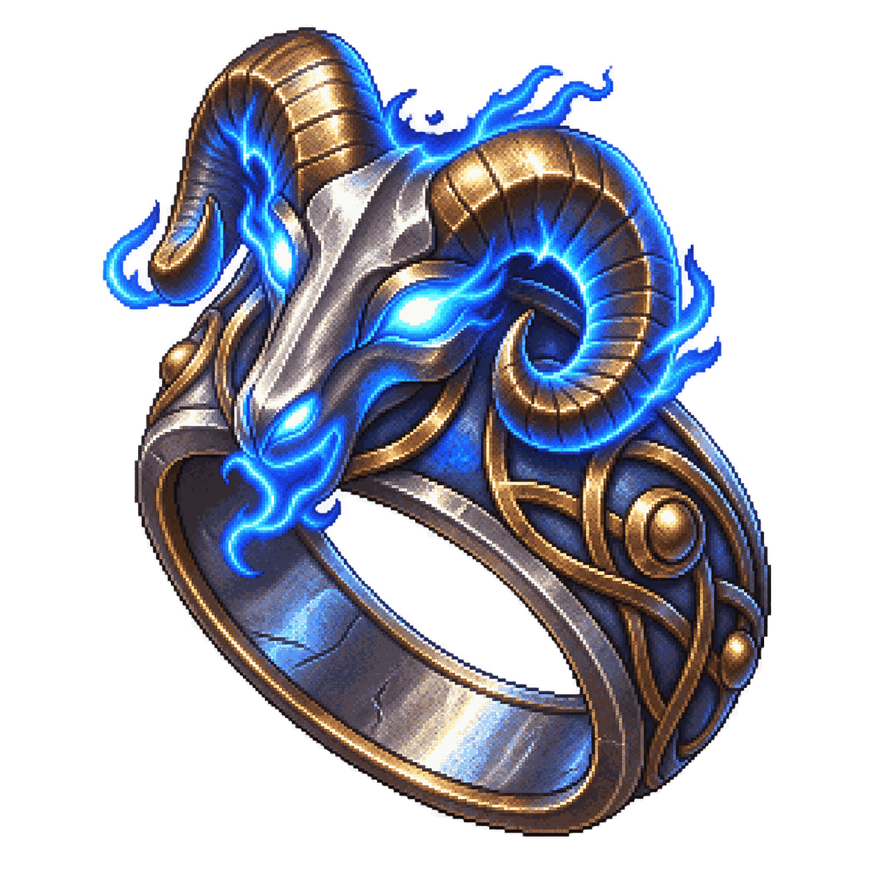 Static high-resolution pixel-art illustration of Ring of the Ram.