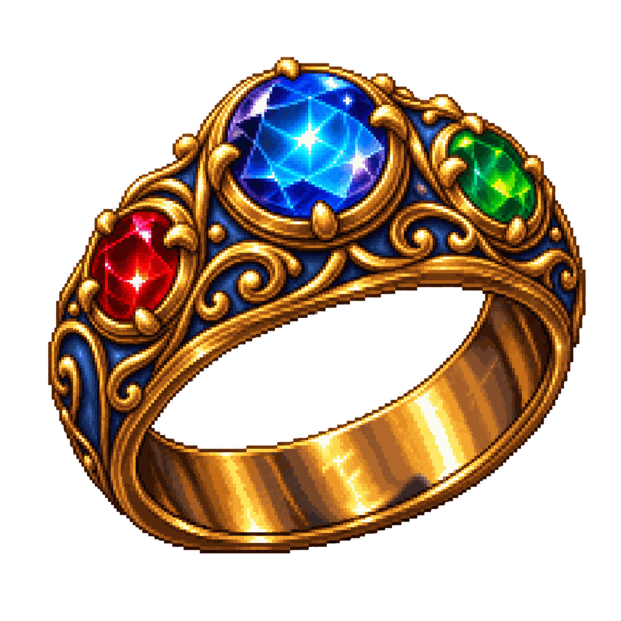 Static high-resolution pixel-art illustration of Ring of Three Wishes.