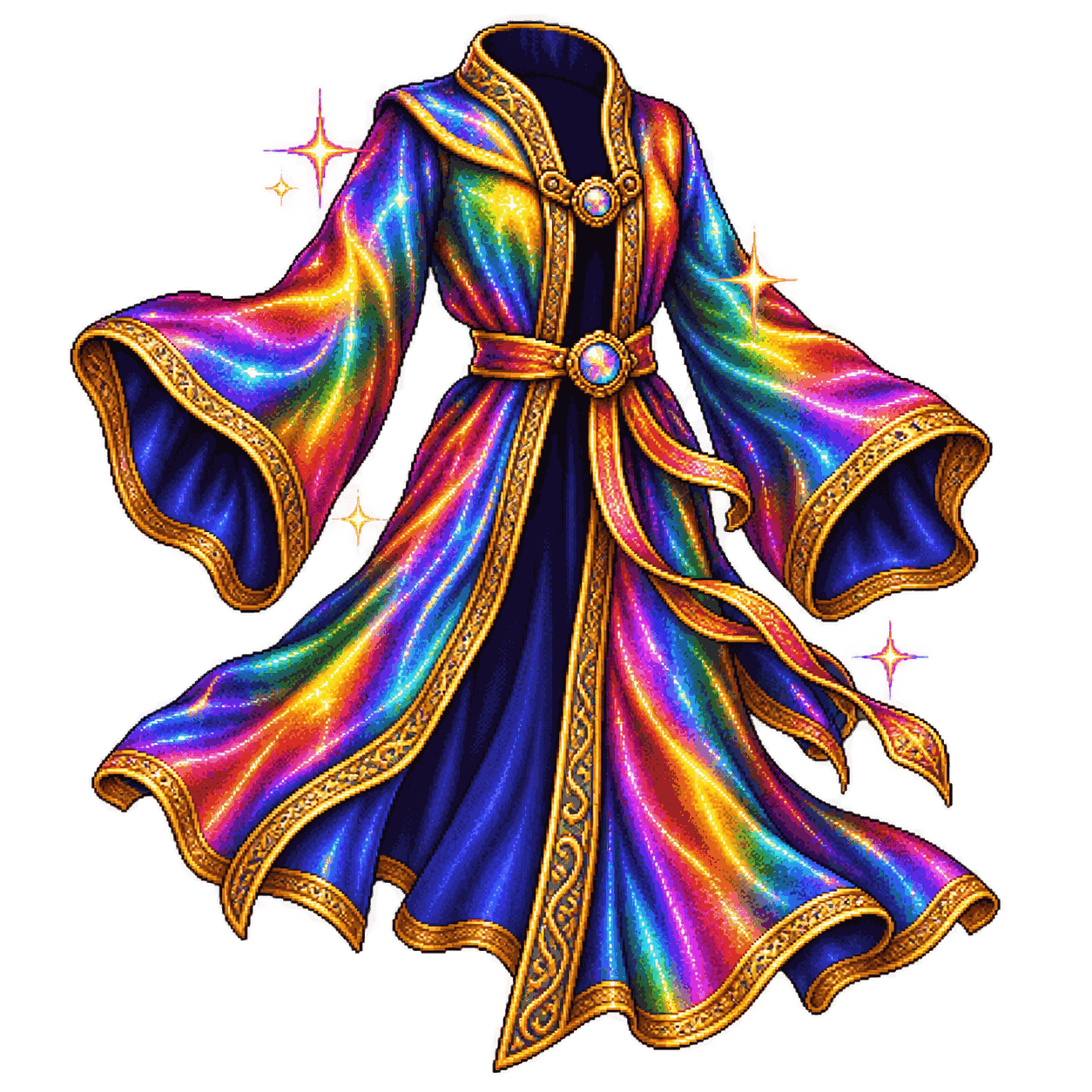 Static high-resolution pixel-art illustration of Robe of Scintillating Colors.