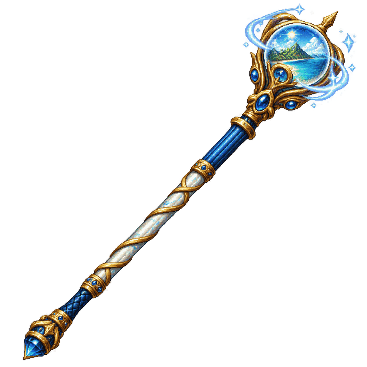Static high-resolution pixel-art illustration of Rod of Security.