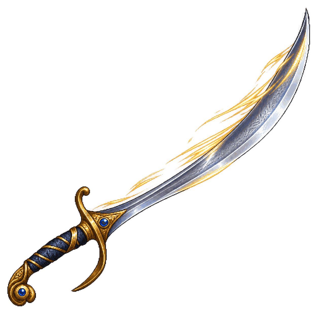 Static high-resolution pixel-art illustration of Scimitar of Speed.