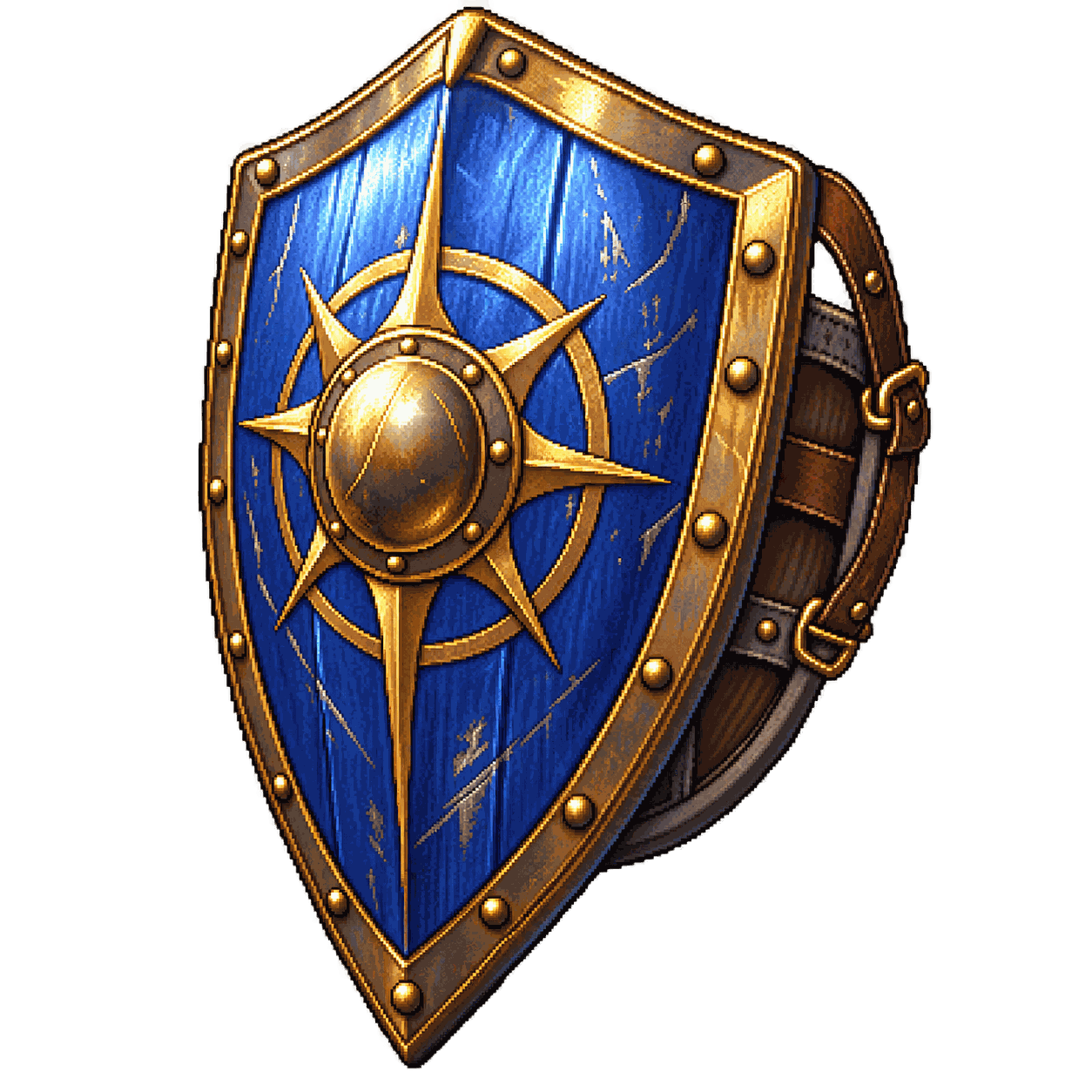 Static high-resolution pixel-art illustration of Shield, +1, +2, or +3.