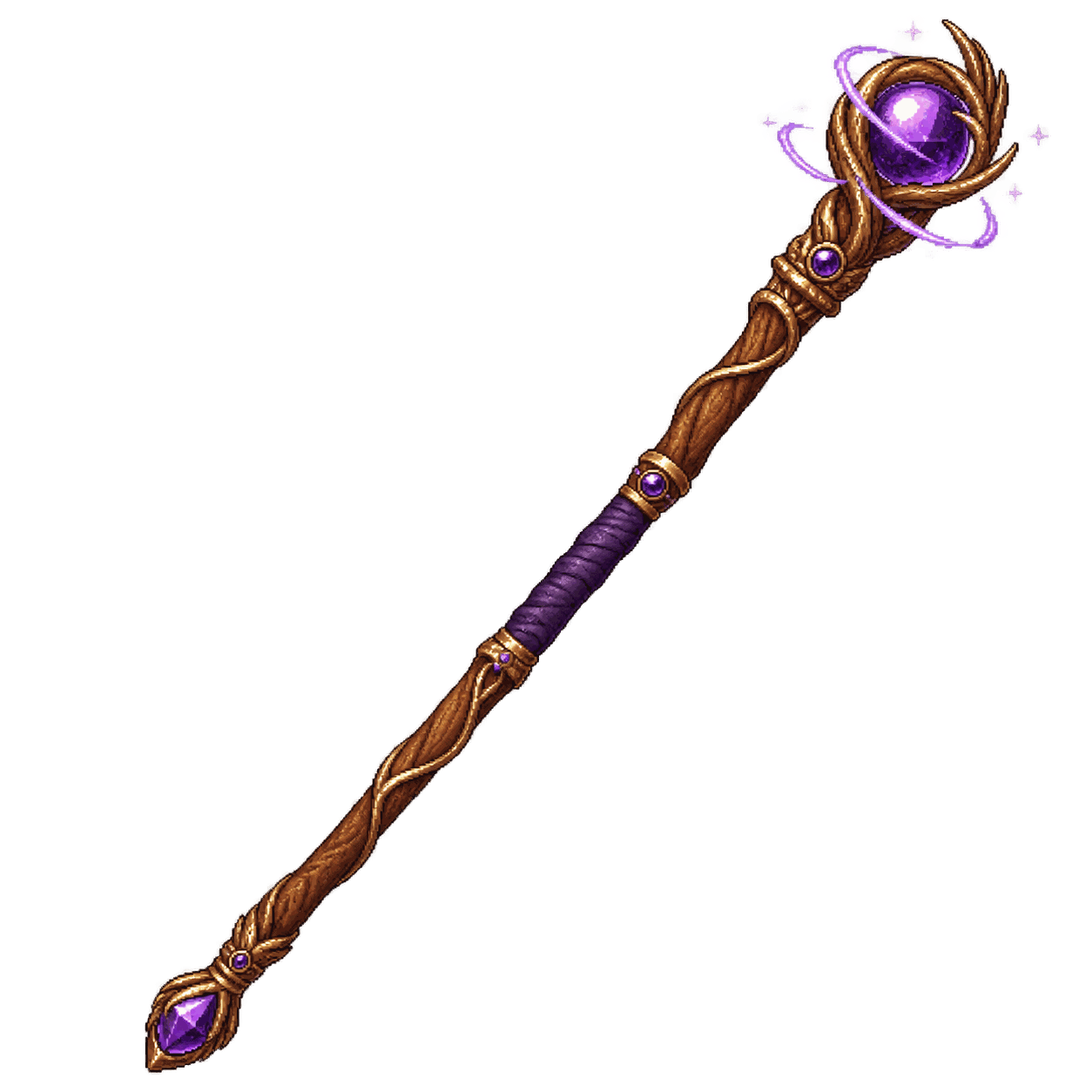 Static high-resolution pixel-art illustration of Staff of Charming.