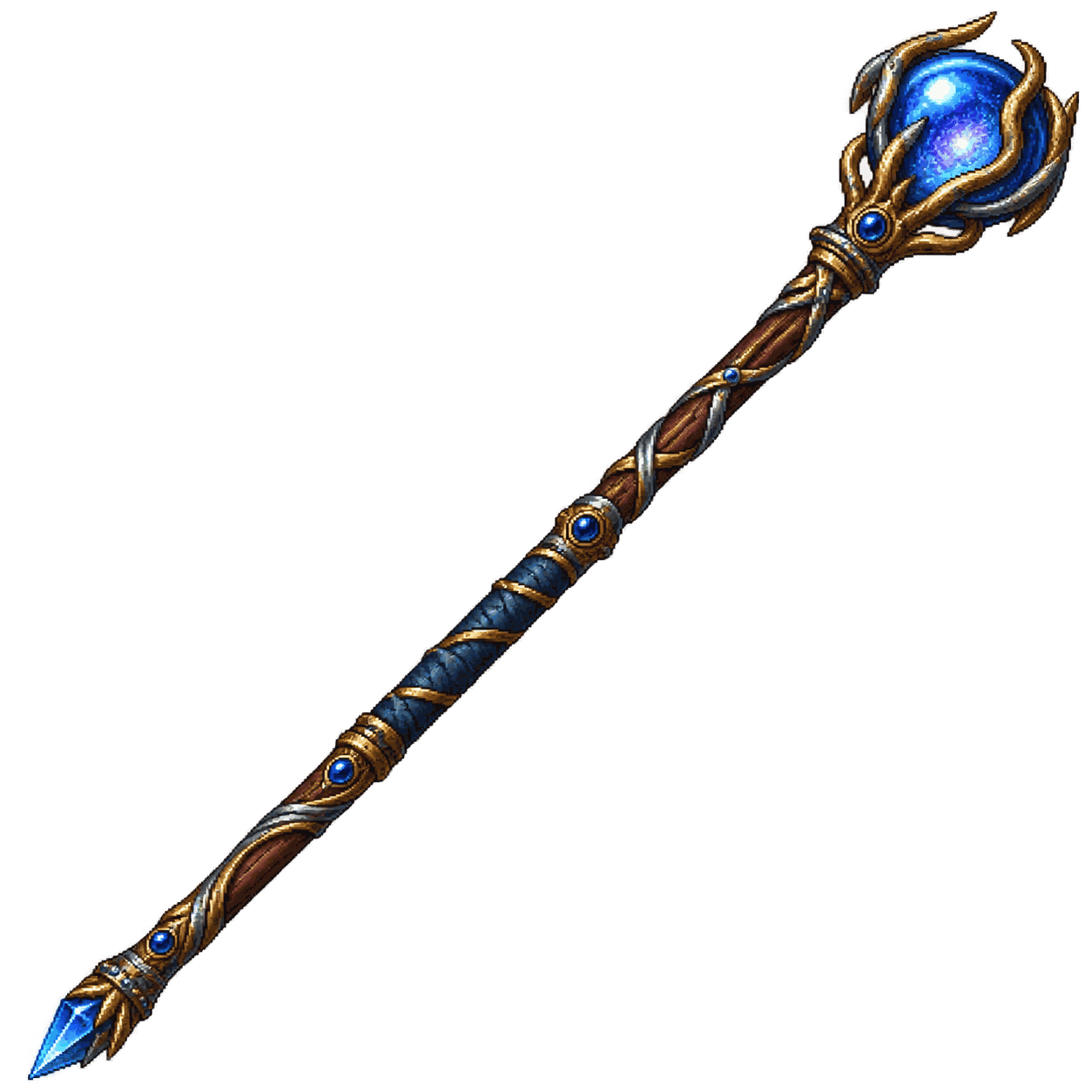 Static high-resolution pixel-art illustration of Staff of Power.