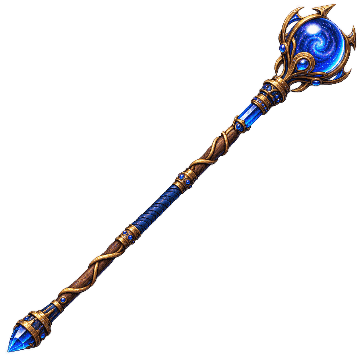 Static high-resolution pixel-art illustration of Staff of the Magi.