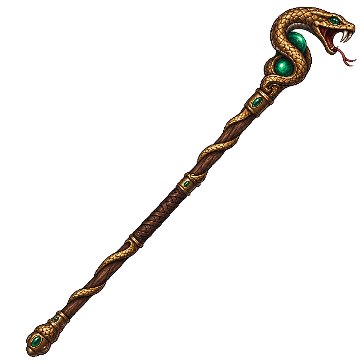 Static high-resolution pixel-art illustration of Staff of the Python.