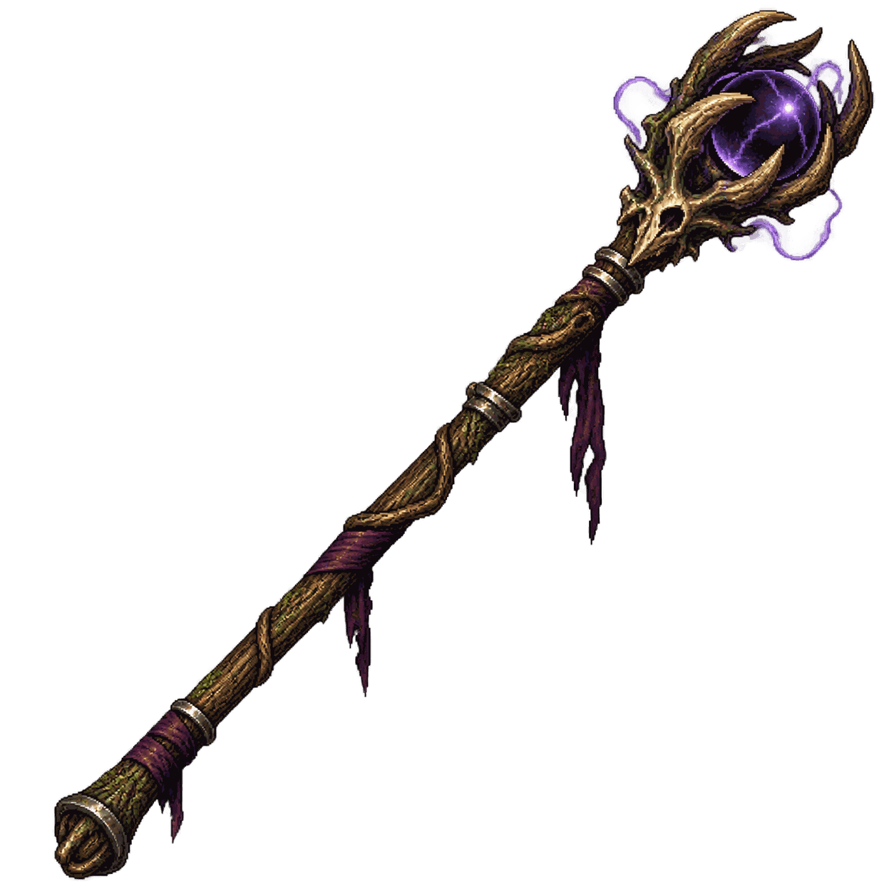 Static high-resolution pixel-art illustration of Staff of Withering.
