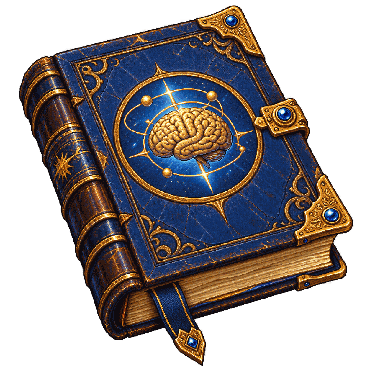 Static high-resolution pixel-art illustration of Tome of Clear Thought.