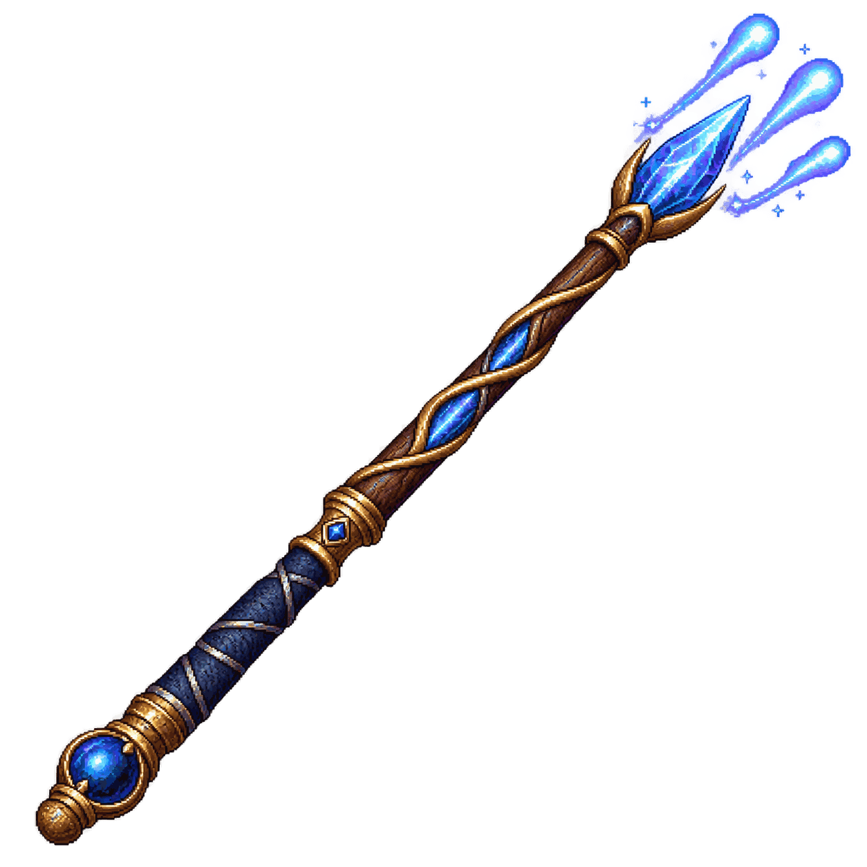 Static high-resolution pixel-art illustration of Wand of Magic Missiles.
