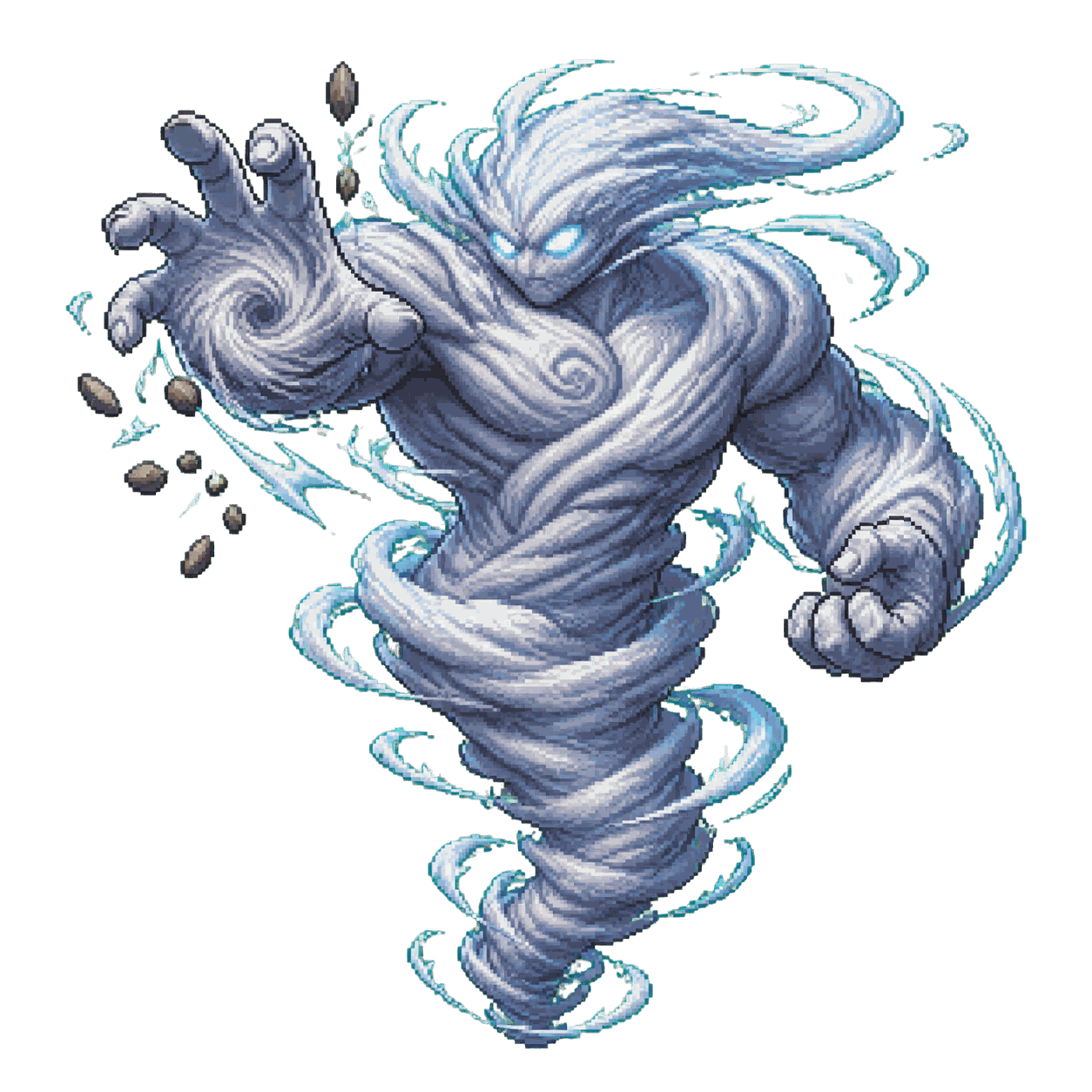 Static high-resolution pixel-art portrait of Air Elemental.