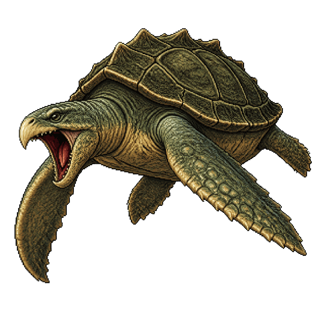 Static high-resolution pixel-art portrait of Archelon.