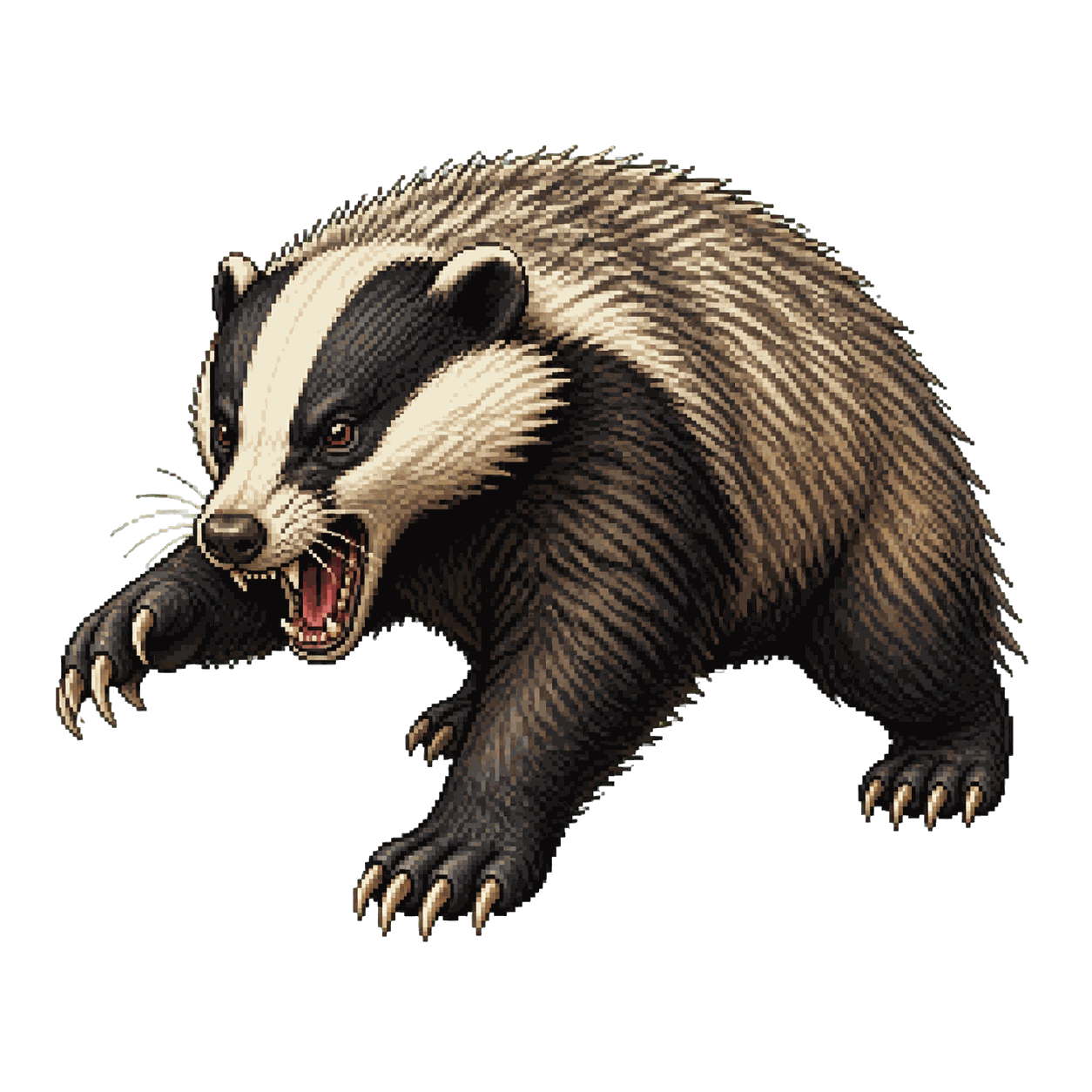 Static high-resolution pixel-art portrait of Badger.