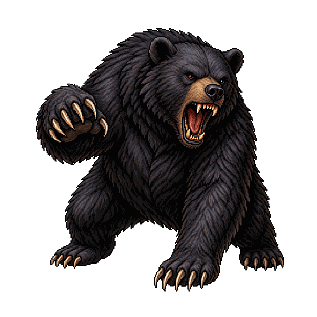 Static high-resolution pixel-art portrait of Black Bear.