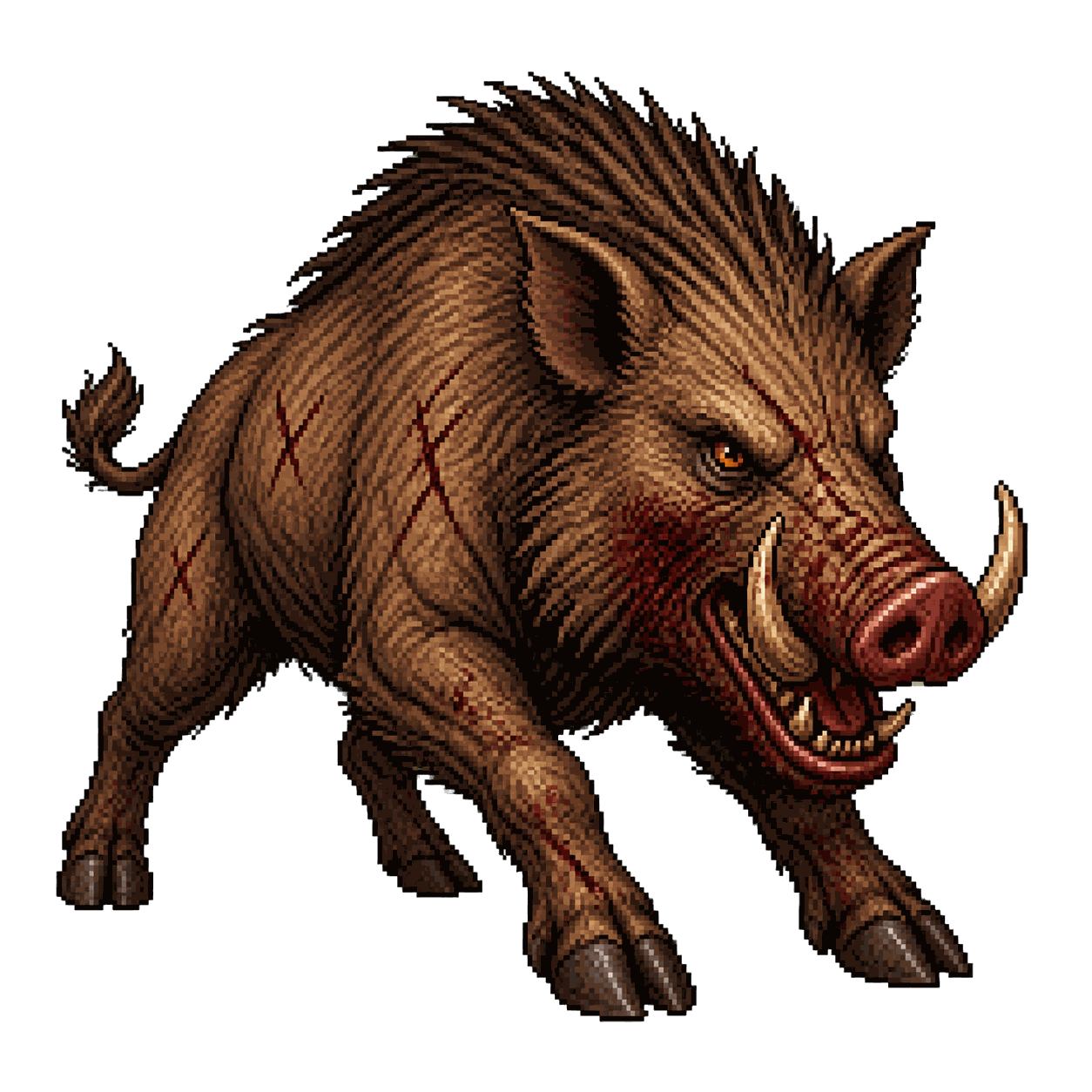 Static high-resolution pixel-art portrait of Boar.