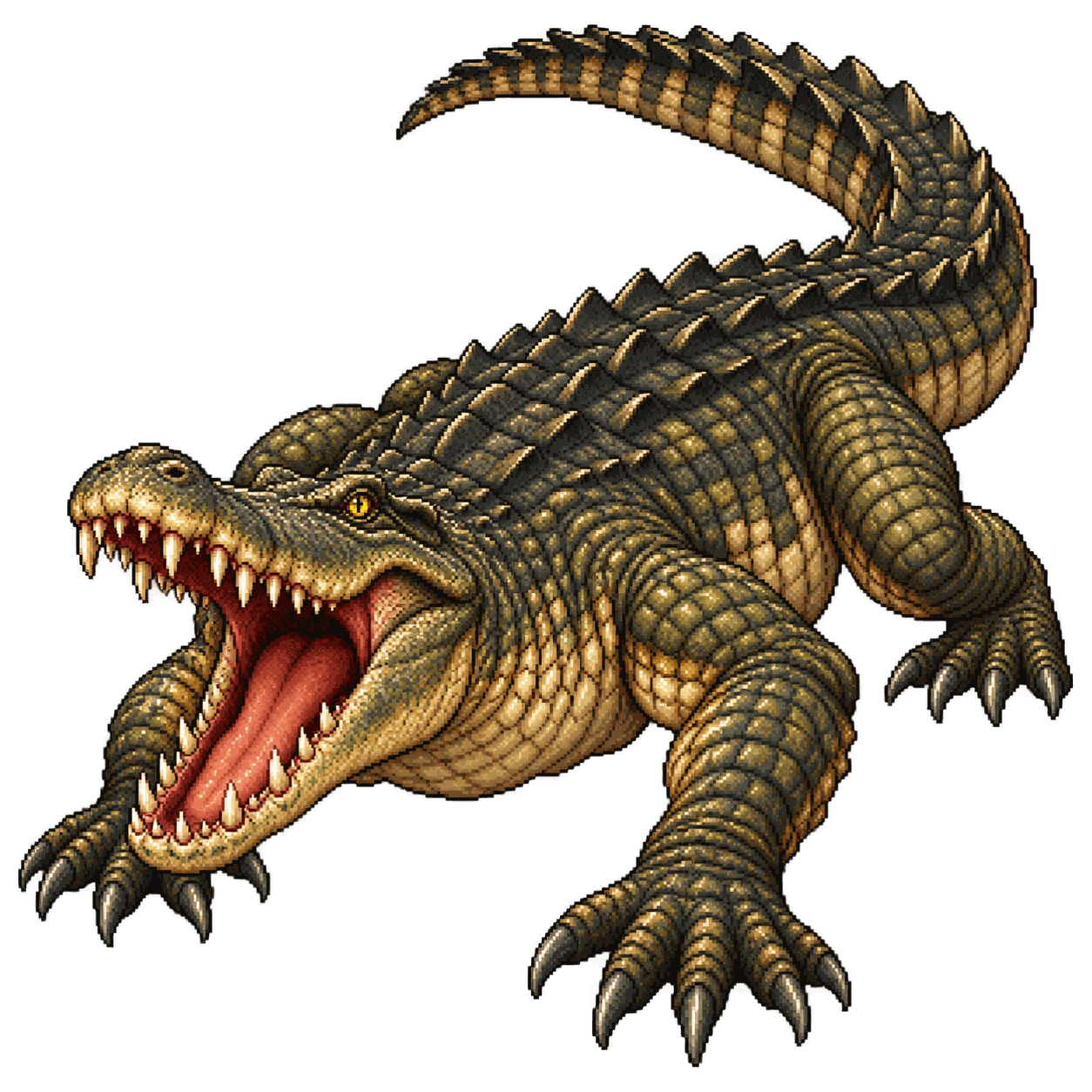 Static high-resolution pixel-art portrait of Crocodile.