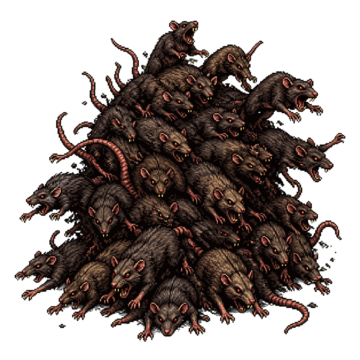 Retrato estático en pixel art de alta resolución de Enjambre de ratas.