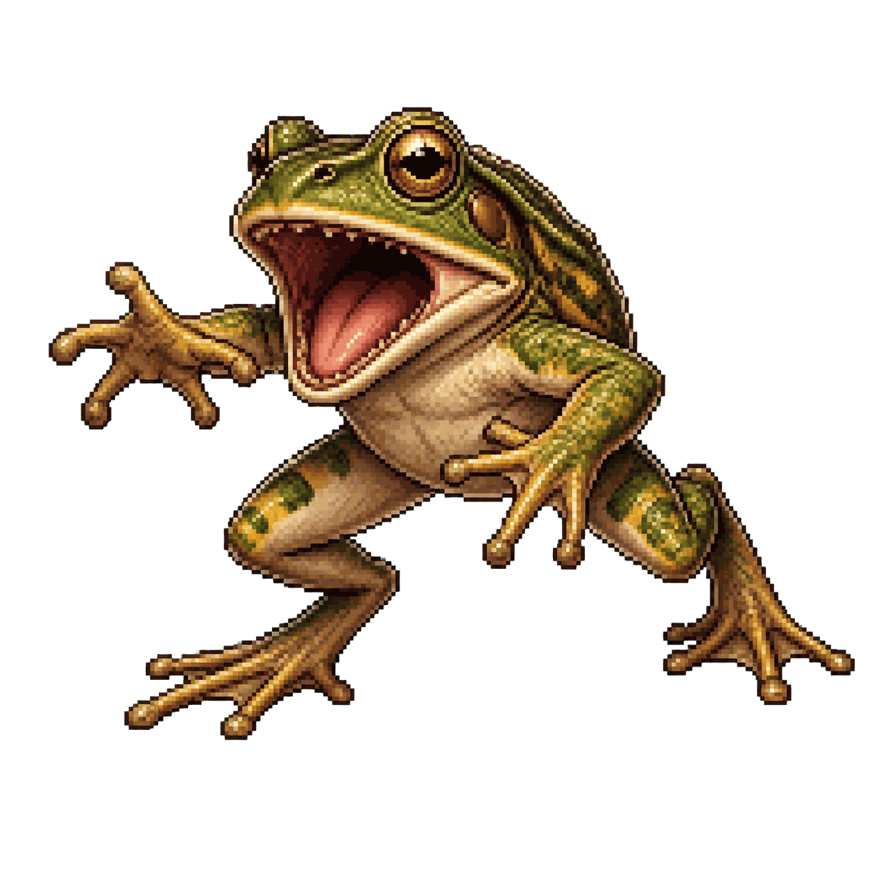Static high-resolution pixel-art portrait of Frog.