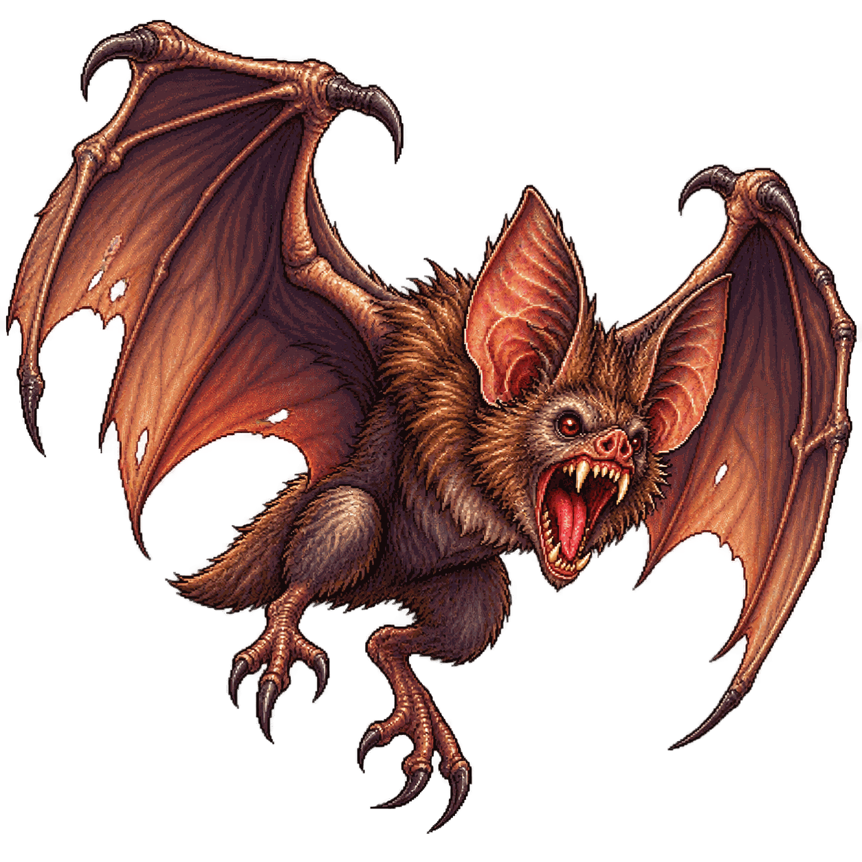 Static high-resolution pixel-art portrait of Giant Bat.