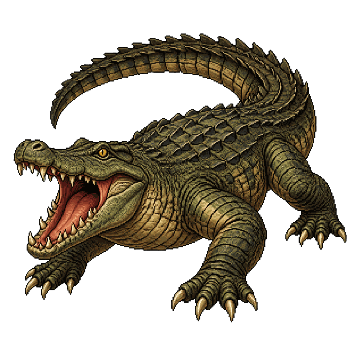 Static high-resolution pixel-art portrait of Giant Crocodile.