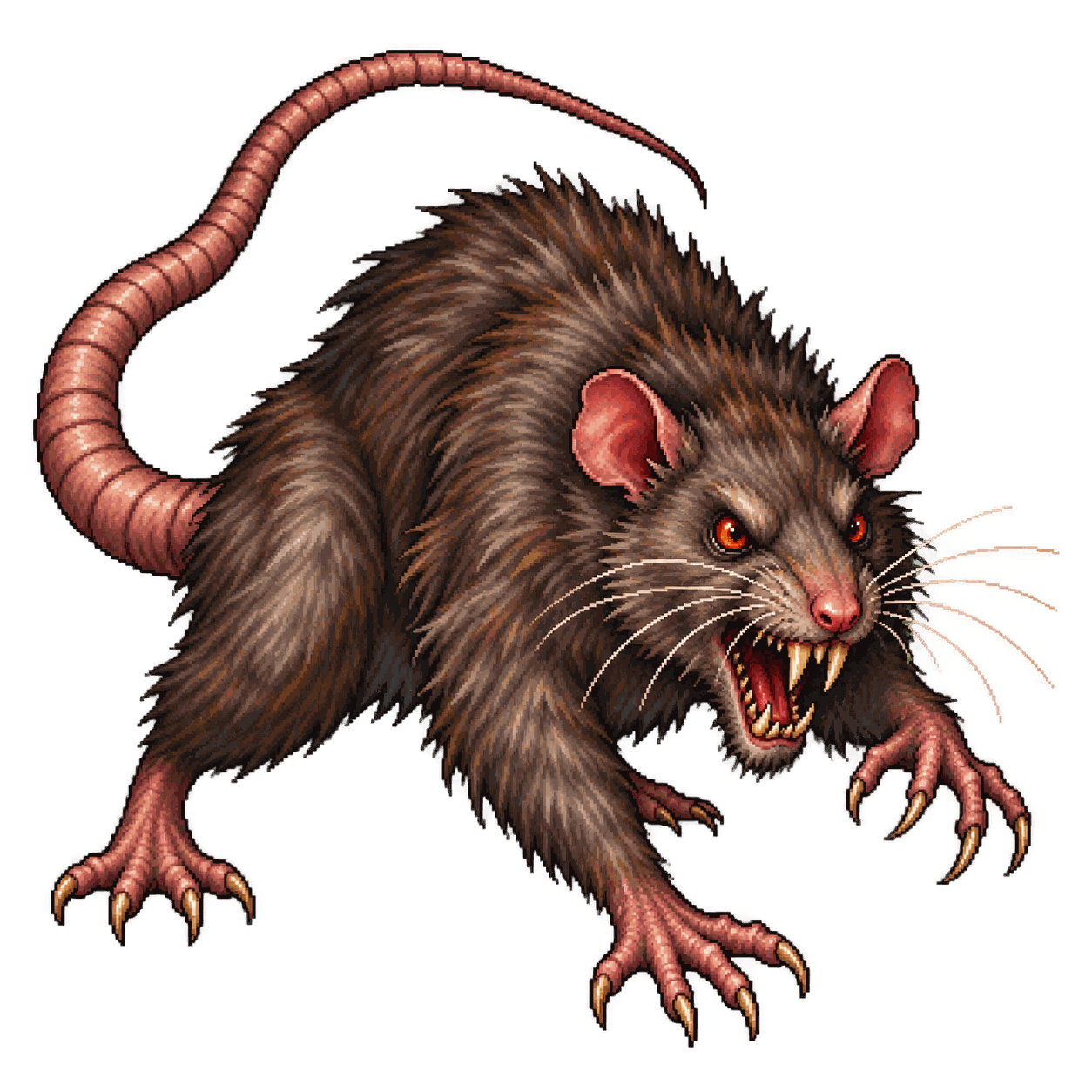 Static high-resolution pixel-art portrait of Giant Rat.