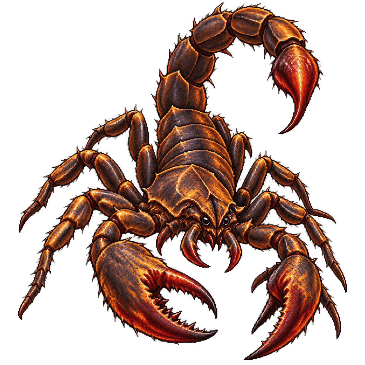 Static high-resolution pixel-art portrait of Giant Scorpion.