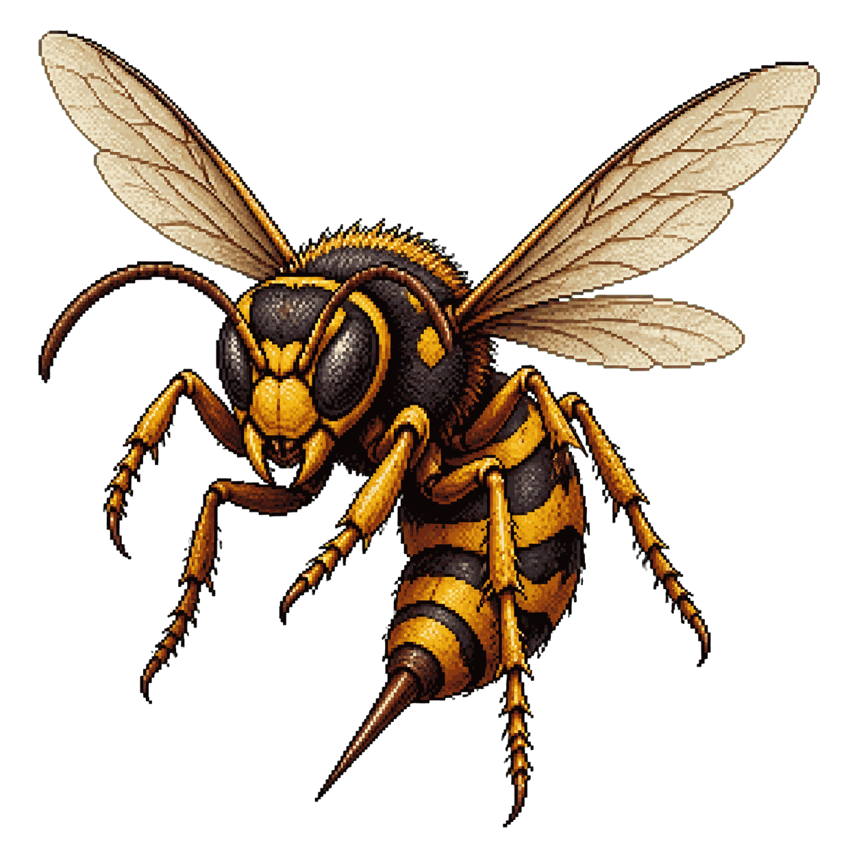 Static high-resolution pixel-art portrait of Giant Wasp.