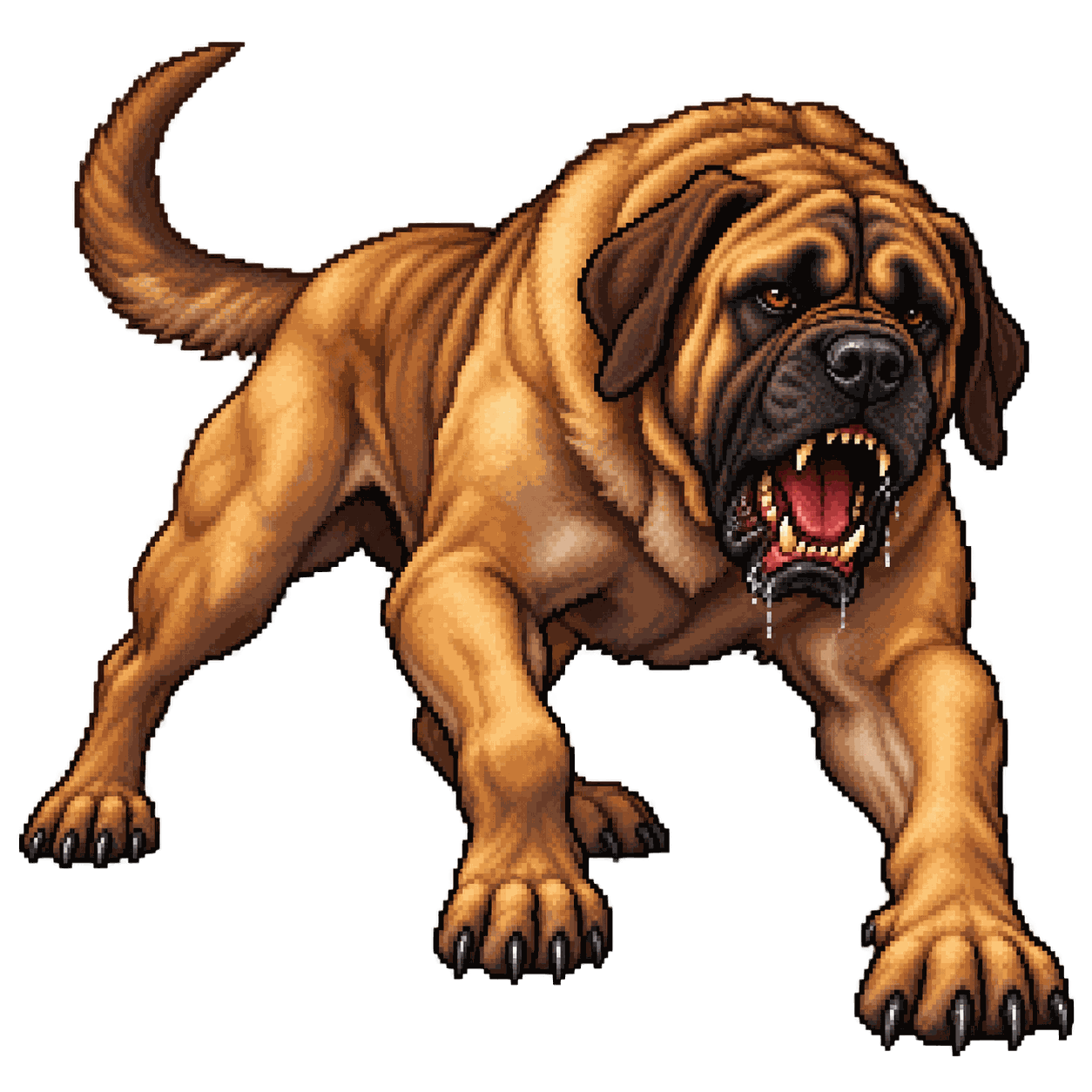 Static high-resolution pixel-art portrait of Mastiff.