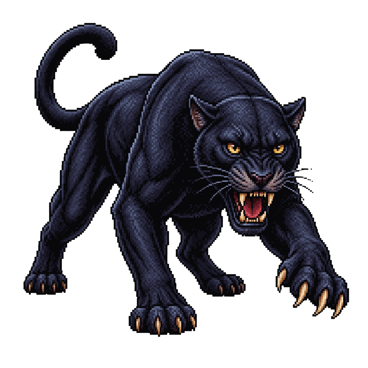 Static high-resolution pixel-art portrait of Panther.