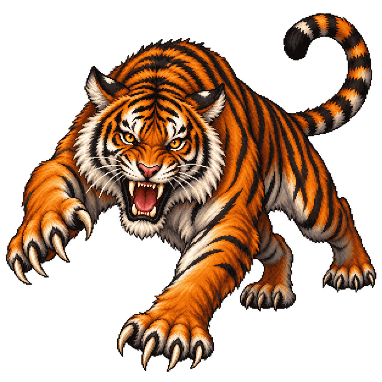 Static high-resolution pixel-art portrait of Tiger.