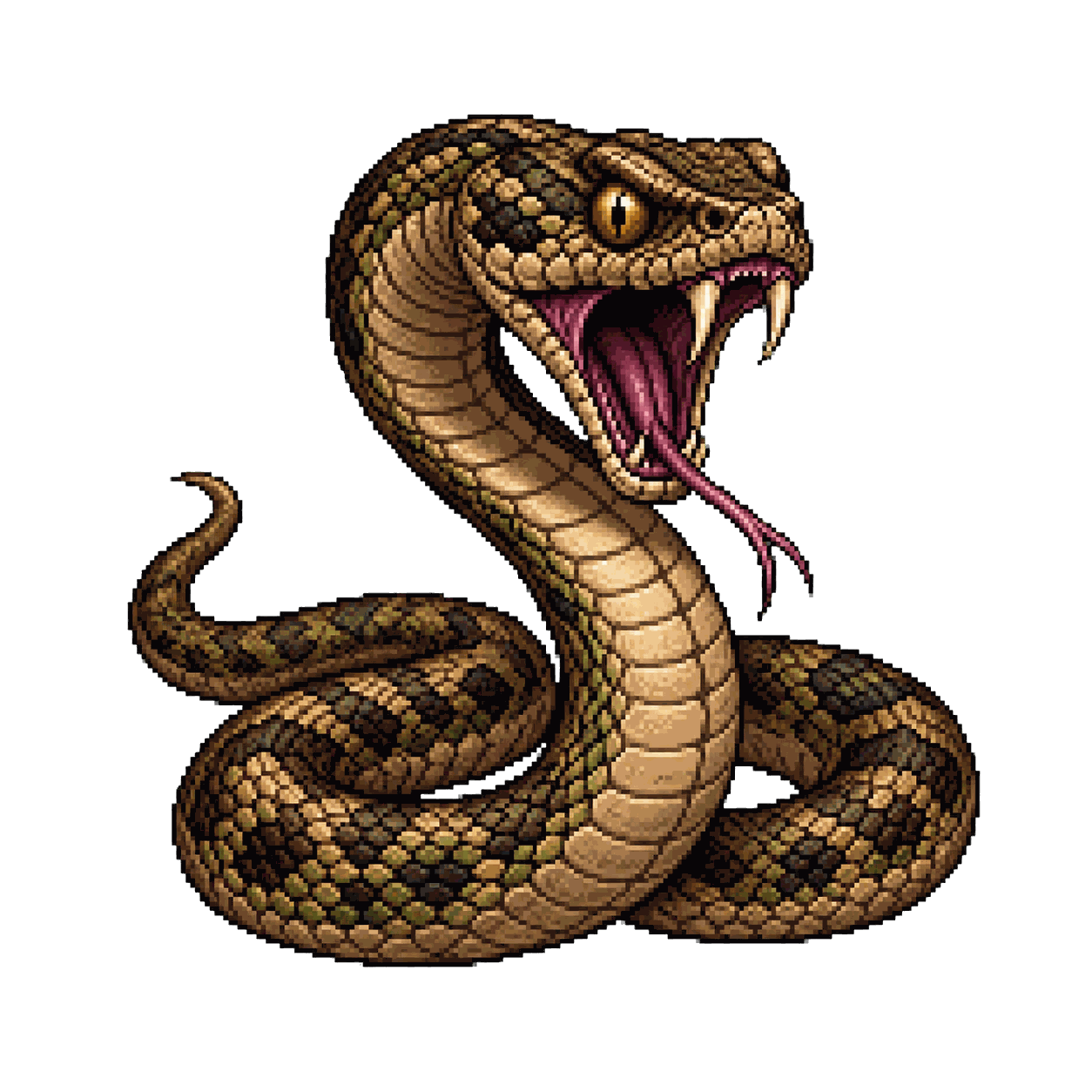 Static high-resolution pixel-art portrait of Venomous Snake.