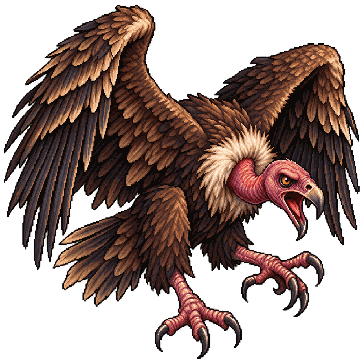 Static high-resolution pixel-art portrait of Vulture.