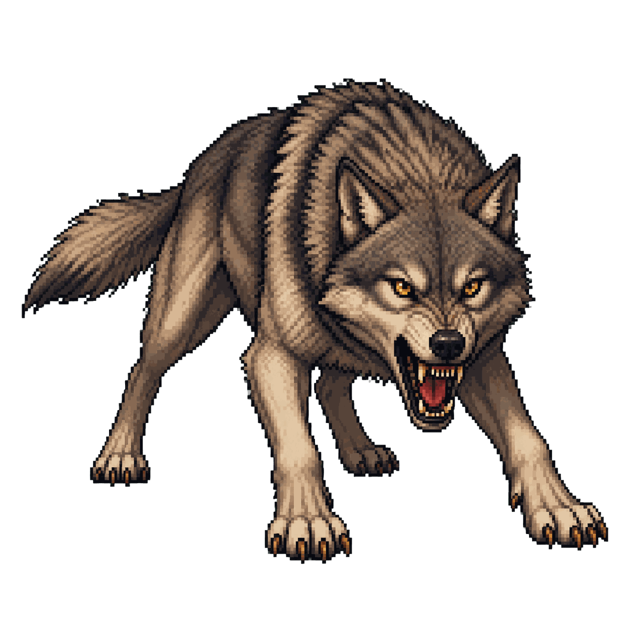 Static high-resolution pixel-art portrait of Wolf.